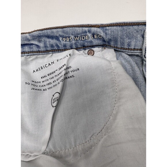 18R AE 90s Wide Leg Jeans - Extra Light Wash - High Waisted - Picture 5 of 13